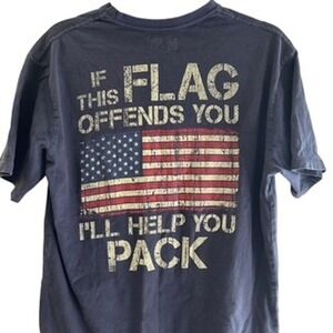 Bass Pro Shops Graphic T Shirt If This Flag Offends‎ You Patriotic